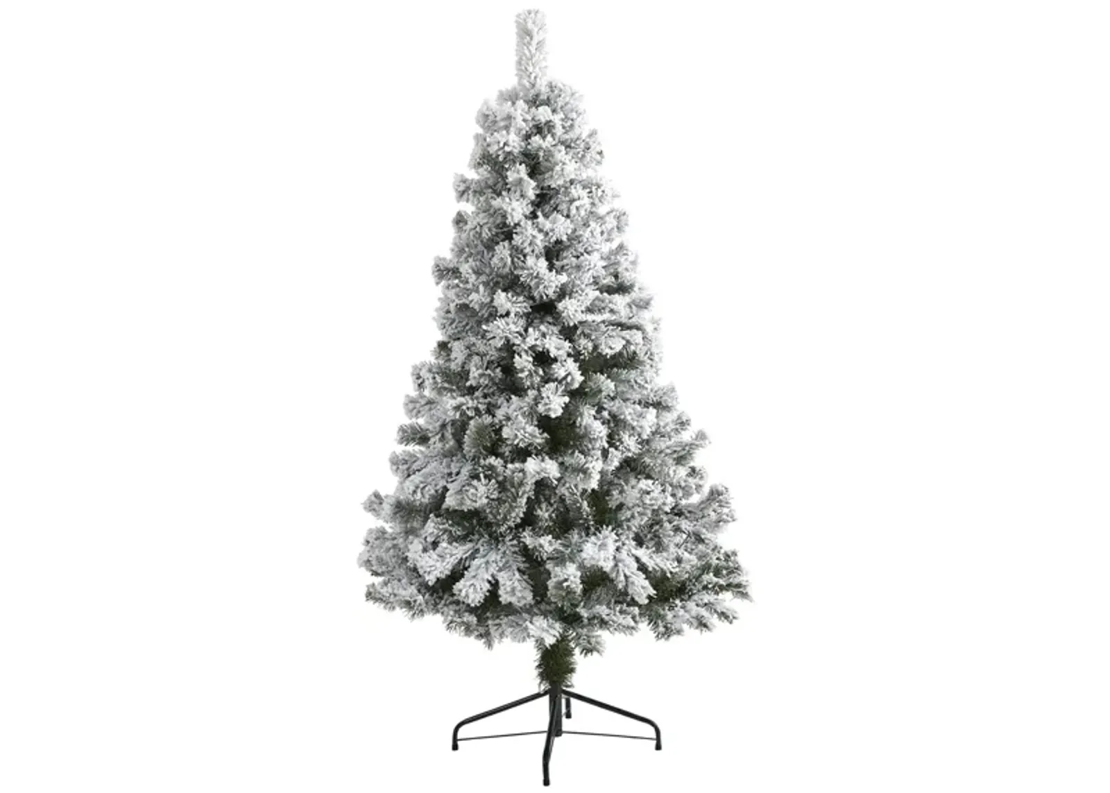 5ft. Flocked West Virginia Fir Artificial Christmas Tree in Green by Bellanest