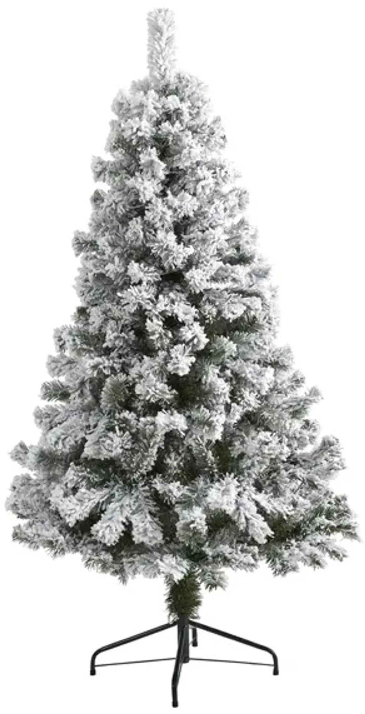 5ft. Flocked West Virginia Fir Artificial Christmas Tree in Green by Bellanest