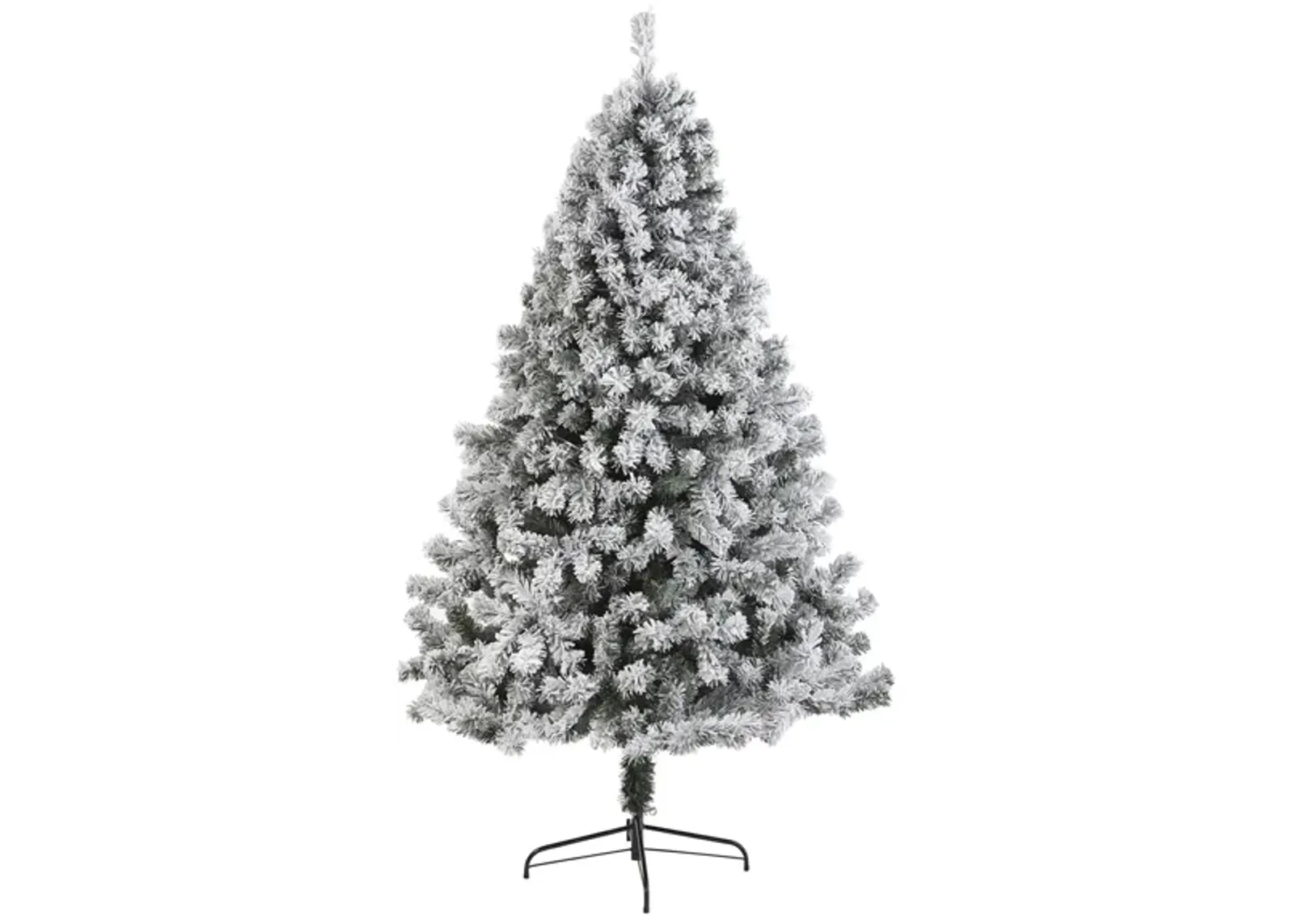 7ft. Flocked West Virginia Fir Artificial Christmas Tree in Green by Bellanest