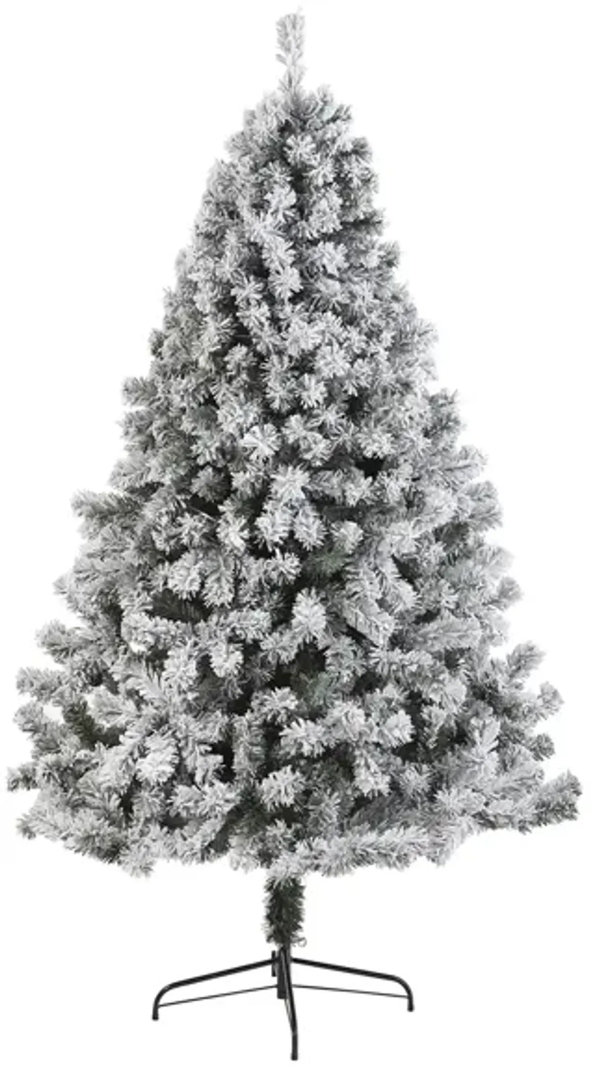 7ft. Flocked West Virginia Fir Artificial Christmas Tree in Green by Bellanest