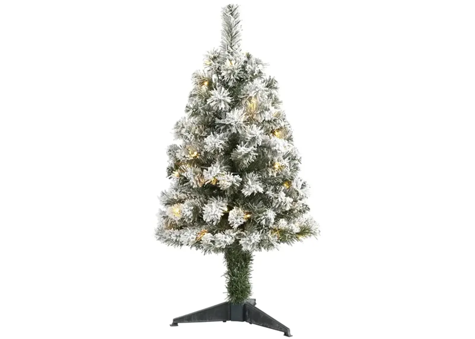 3ft. Pre-Lit Flocked West Virginia Fir Artificial Christmas Tree in Green by Bellanest