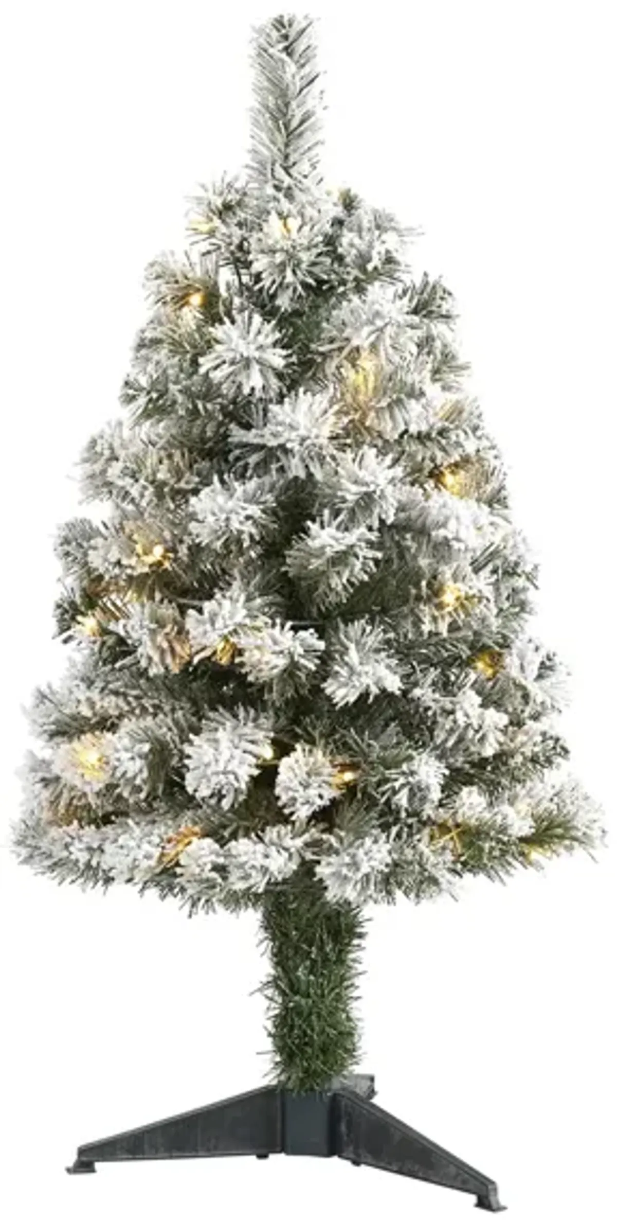 3ft. Pre-Lit Flocked West Virginia Fir Artificial Christmas Tree in Green by Bellanest