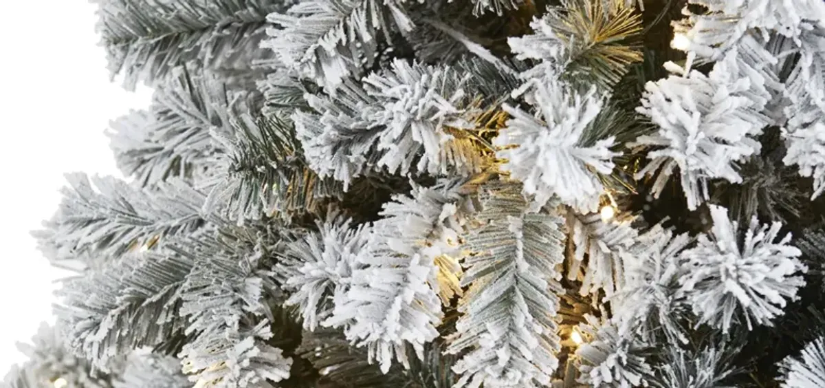 7ft. Pre-Lit Flocked West Virginia Fir Artificial Christmas Tree