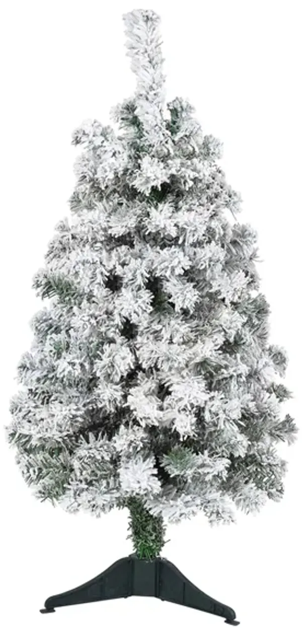 3ft. Flocked Rock Springs Spruce Artificial Christmas Tree