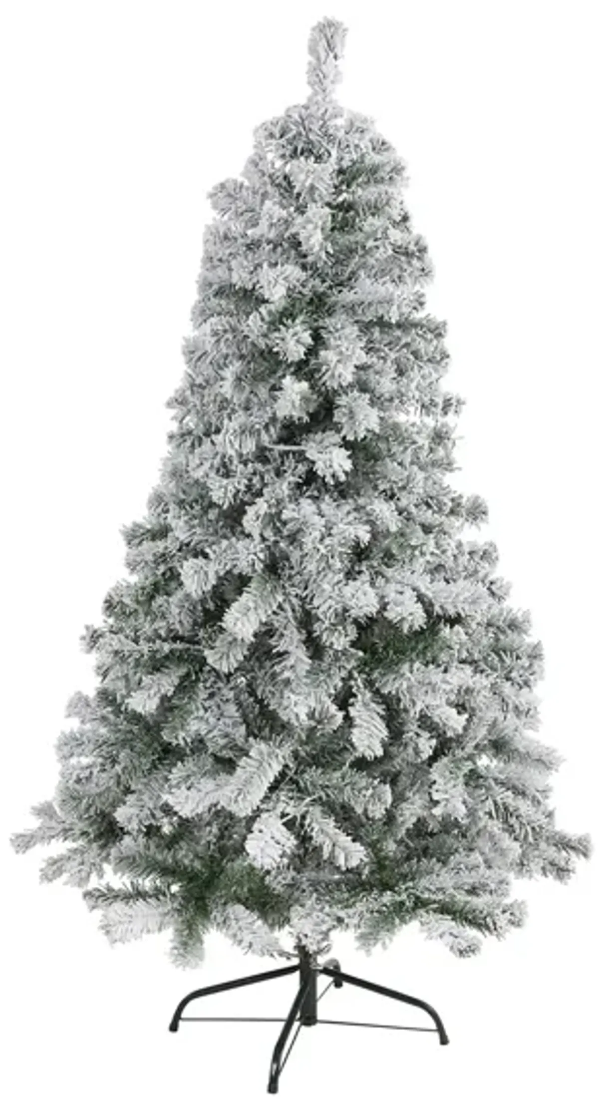 5ft. Flocked Rock Springs Spruce Artificial Christmas Tree in Green by Bellanest