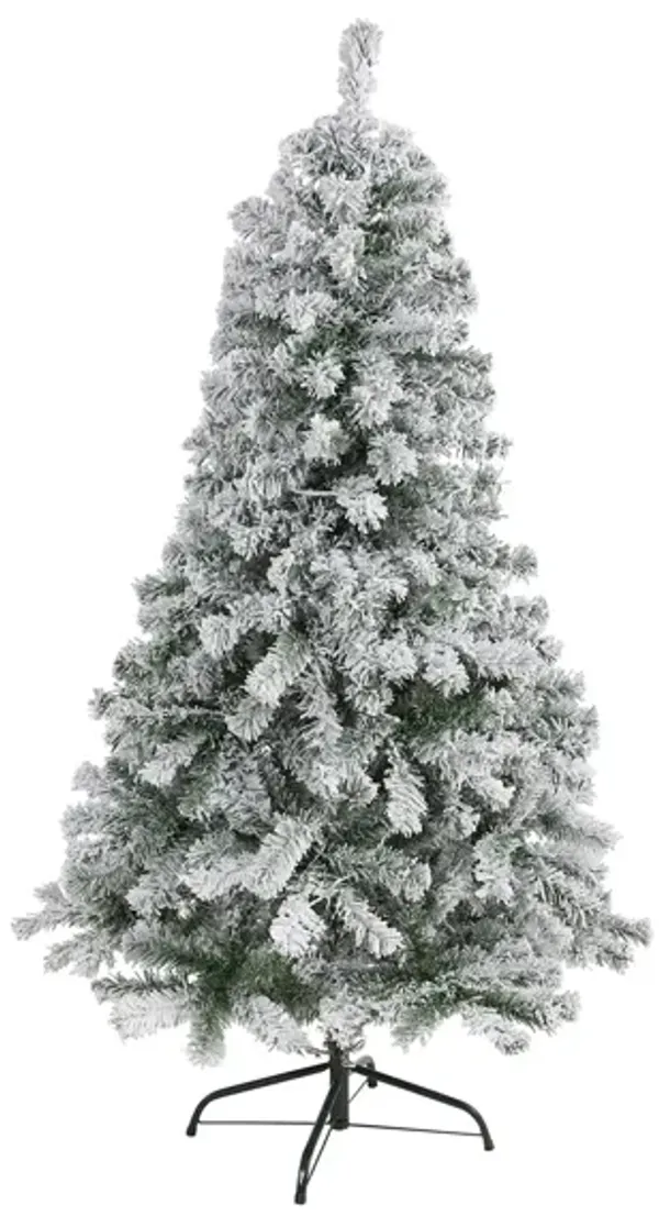 5ft. Flocked Rock Springs Spruce Artificial Christmas Tree