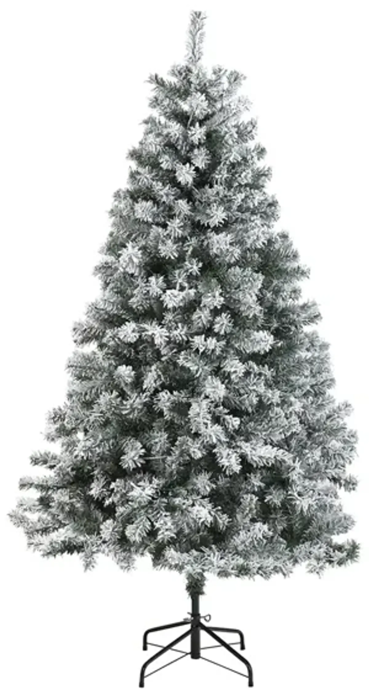 6ft. Flocked Rock Springs Spruce Artificial Christmas Tree in Green by Bellanest