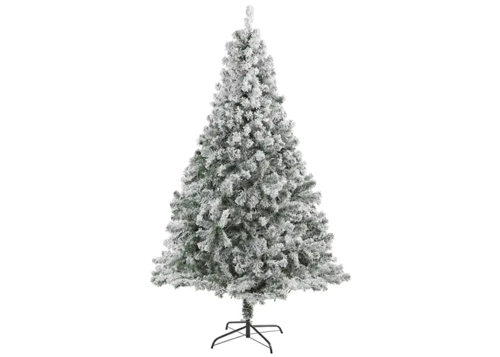 7ft. Flocked Rock Springs Spruce Artificial Christmas Tree in Green by Bellanest