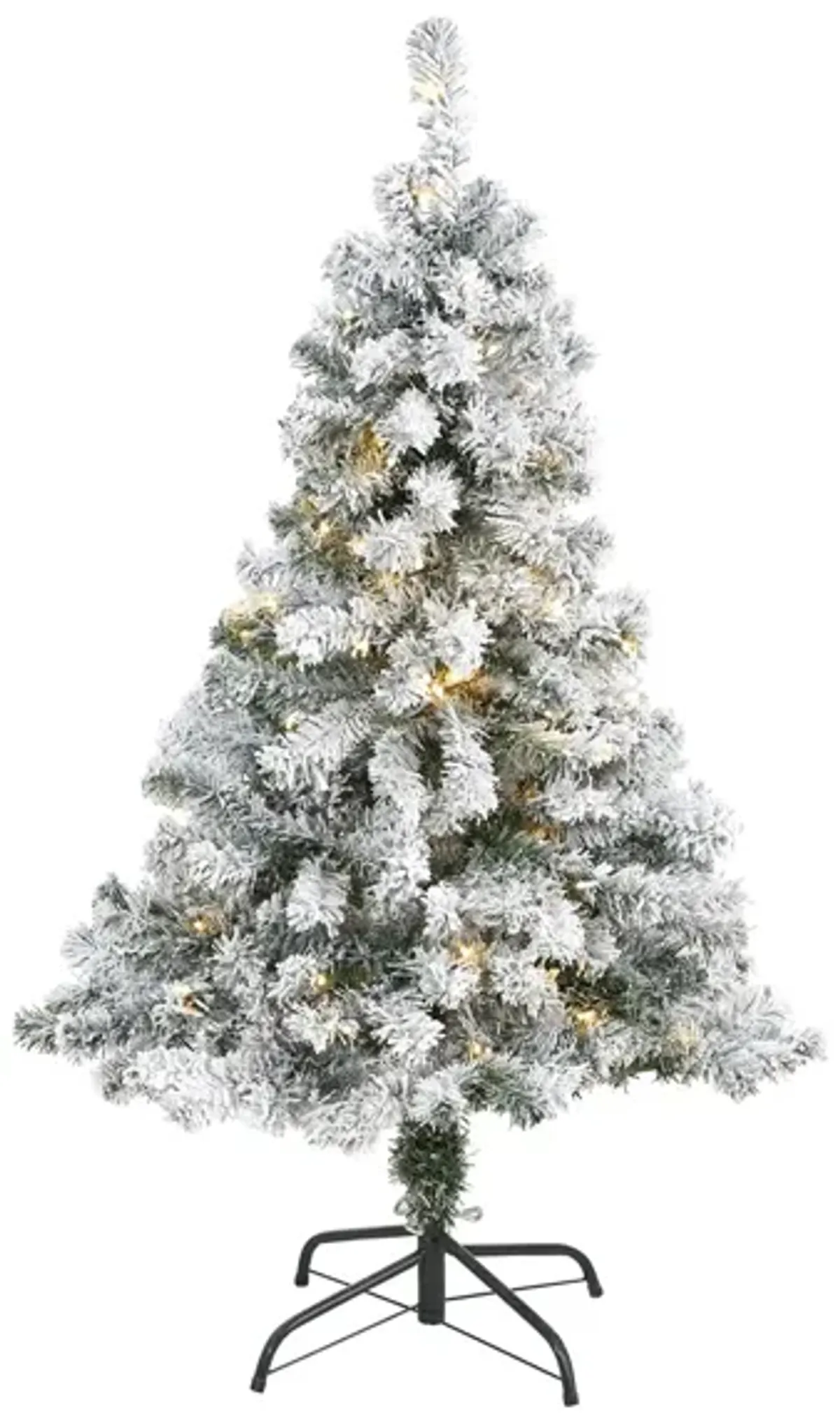 4ft. Pre-Lit Flocked Rock Springs Spruce Artificial Christmas Tree