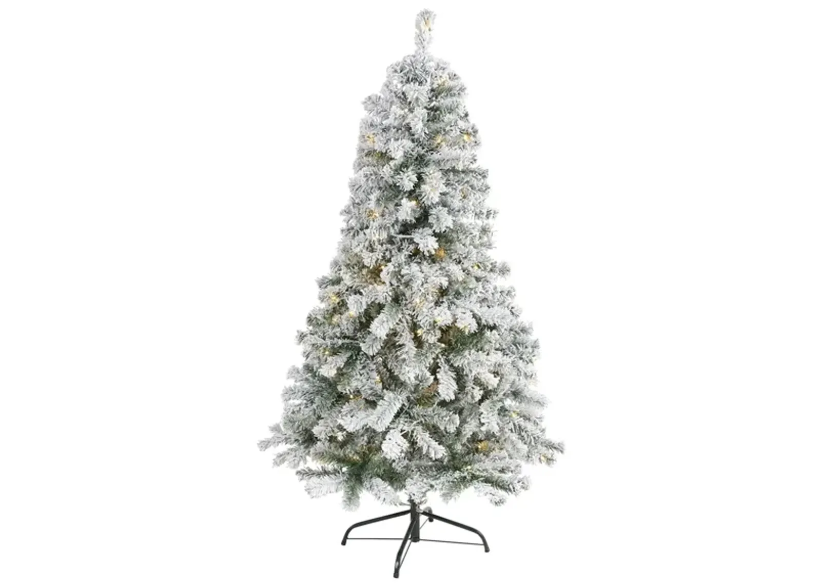 5ft. Pre-Lit Flocked Rock Springs Spruce Artificial Christmas Tree