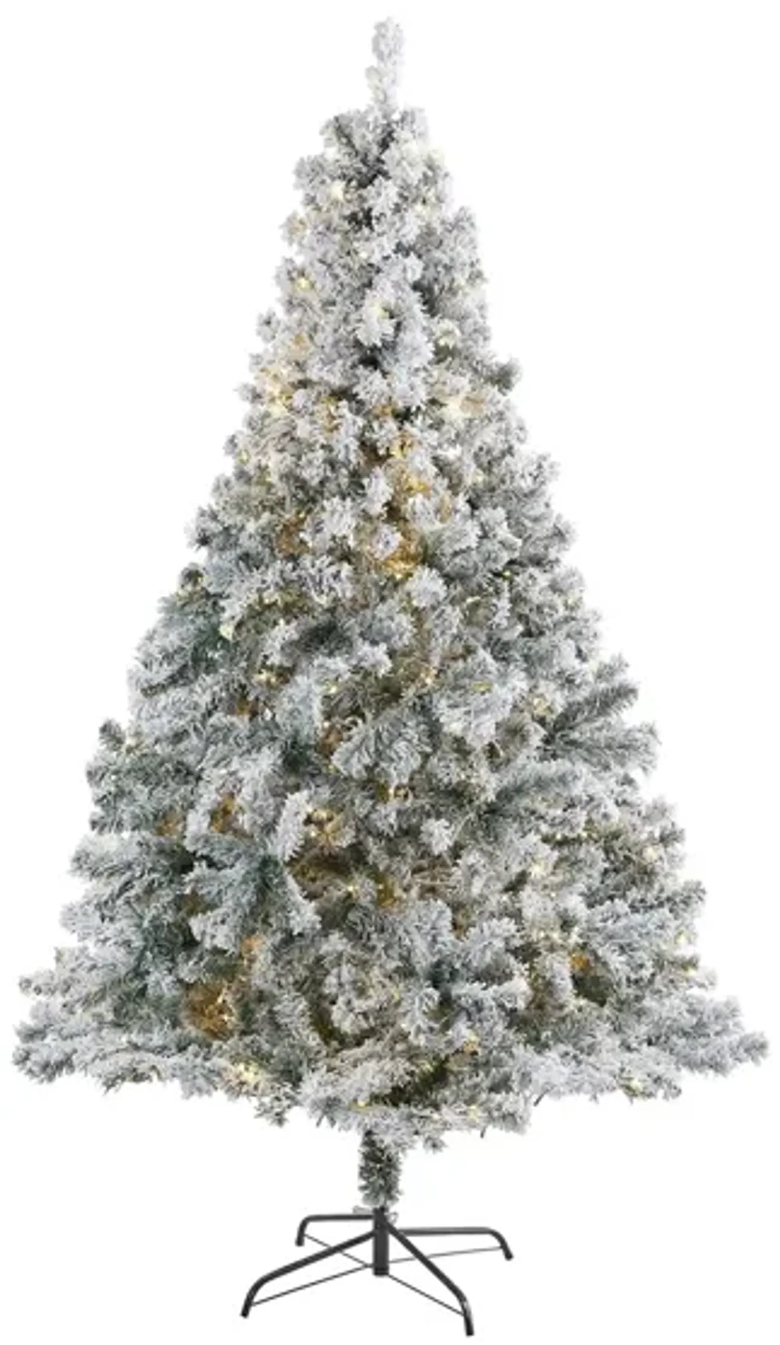 7ft. Pre-Lit Flocked Rock Springs Spruce Artificial Christmas Tree