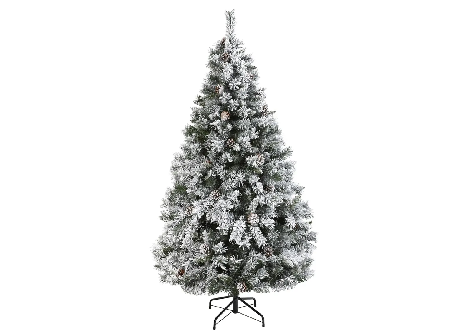 6ft. Flocked White River Mountain Pine Artificial Christmas Tree in Green by Bellanest