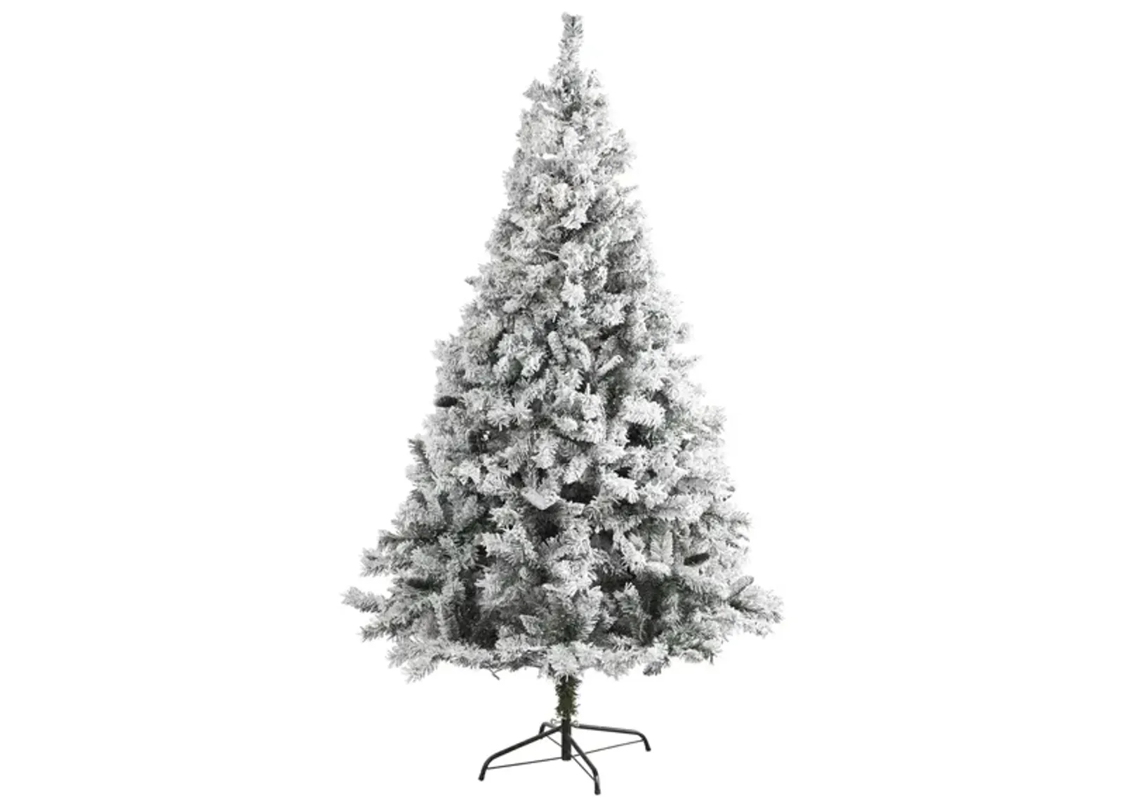 7ft. Flocked White River Mountain Pine Artificial Christmas Tree in Green by Bellanest