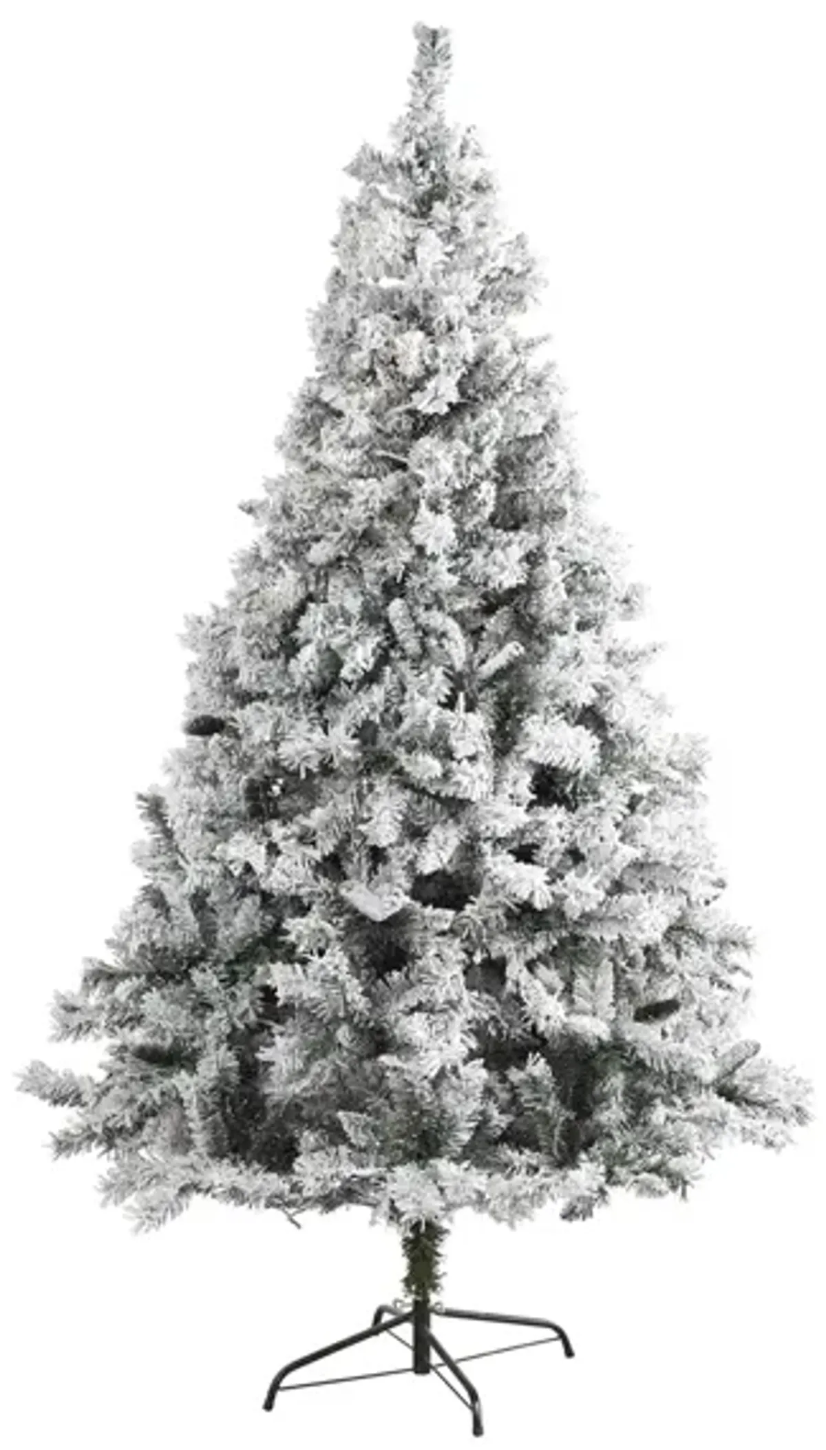 7ft. Flocked White River Mountain Pine Artificial Christmas Tree in Green by Bellanest