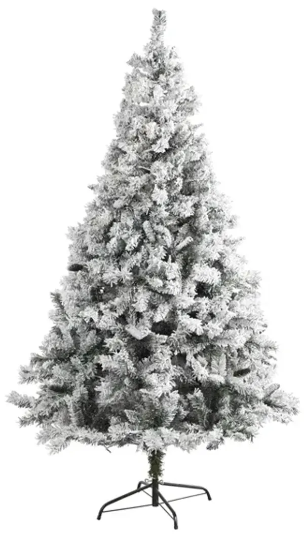 7ft. Flocked White River Mountain Pine Artificial Christmas Tree