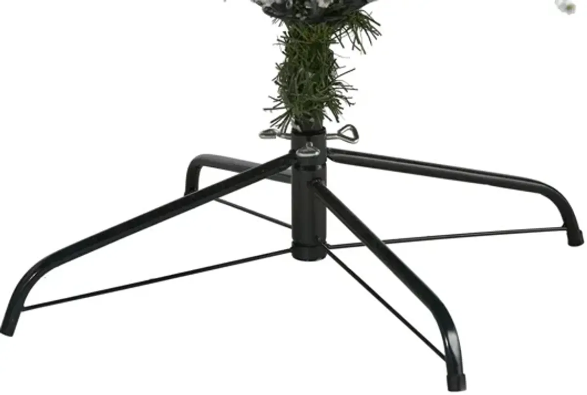 8ft. Pre-Lit Flocked White River Mountain Pine Artificial Christmas Tree