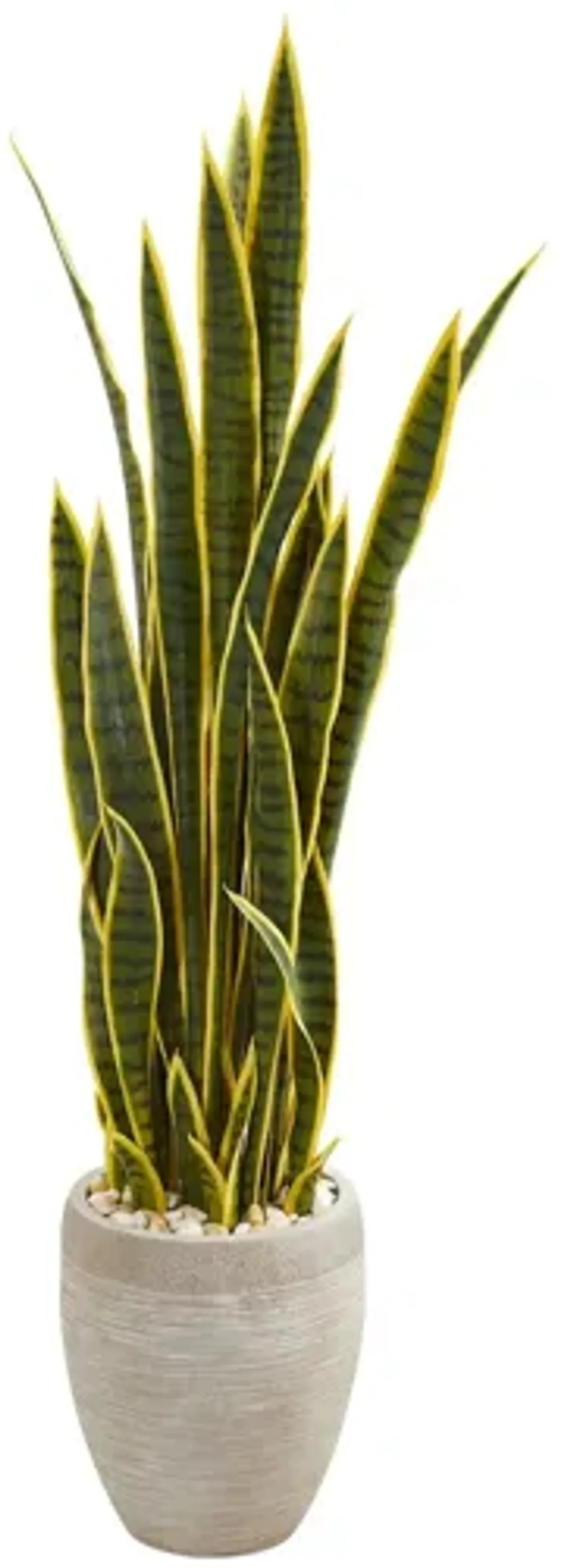 52in. Sansevieria Artificial Plant in Sand Planter