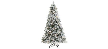 6ft. Pre-Lit Flocked Vermont Mixed Pine Artificial Christmas Tree in Green by Bellanest