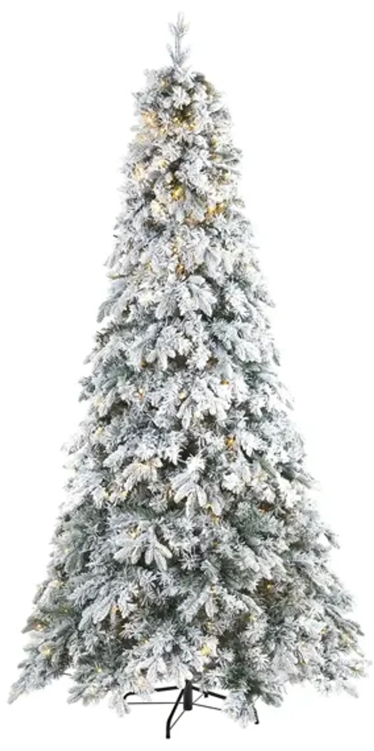 8ft. Pre-Lit Flocked Vermont Mixed Pine Artificial Christmas Tree in Green by Bellanest