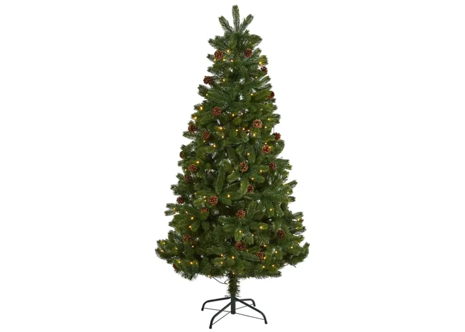 6ft. Pre-Lit Rocky Mountain Spruce Artificial Christmas Tree in Green by Bellanest