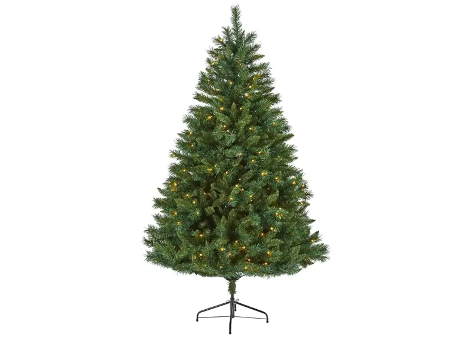 6ft. Pre-Lit Rocky Mountain Mixed Pine Artificial Christmas Tree in Green by Bellanest