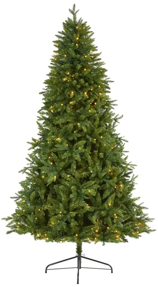 7ft. Pre-Lit New Hampshire Fir Artificial Christmas Tree in Green by Bellanest