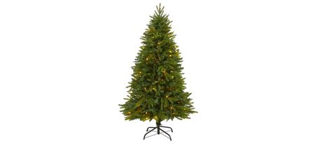5ft. Pre-Lit Sun Valley Fir Artificial Christmas Tree in Green by Bellanest