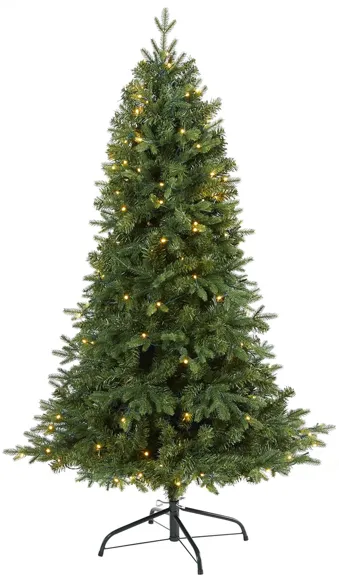 5ft. Pre-Lit Vermont Fir Artificial Christmas Tree in Green by Bellanest