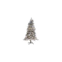6ft. Pre-Lit Flocked Montana Down Swept Spruce Artificial Christmas Tree in Green by Bellanest