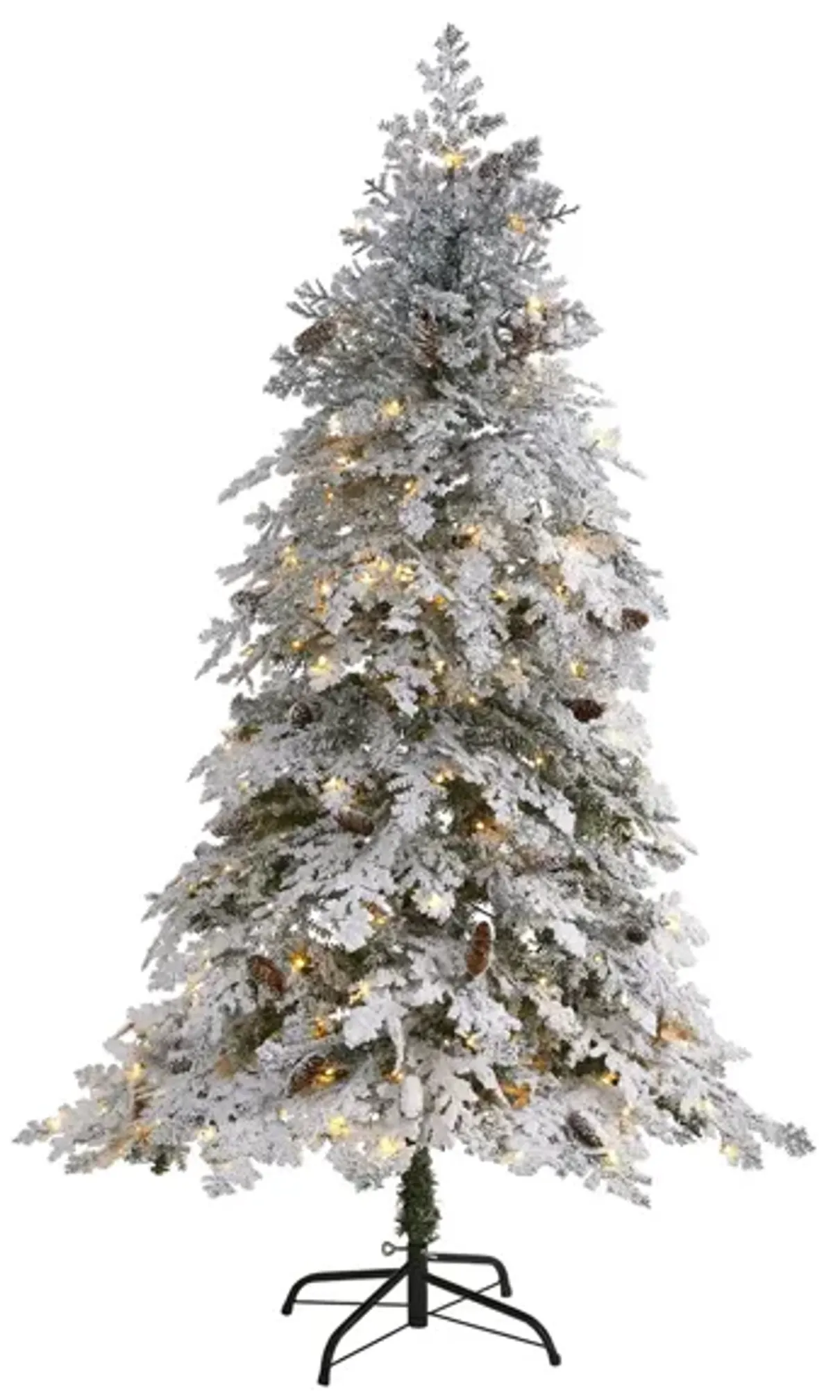 6ft. Pre-Lit Flocked Montana Down Swept Spruce Artificial Christmas Tree