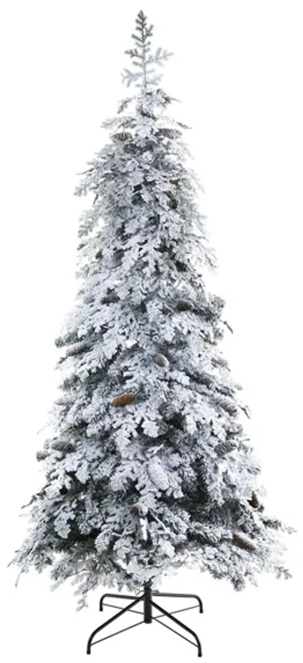 7ft. Pre-Lit Flocked Montana Down Swept Spruce Artificial Christmas Tree in Green by Bellanest