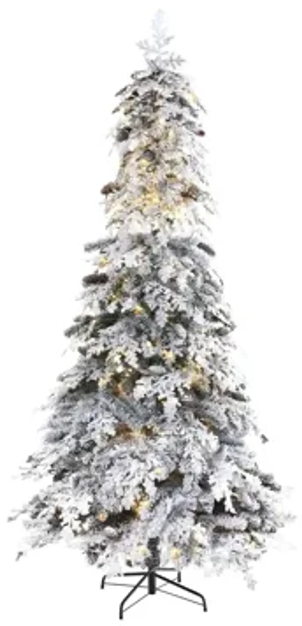 8ft. Pre-Lit Flocked Montana Down Swept Spruce Artificial Christmas Tree