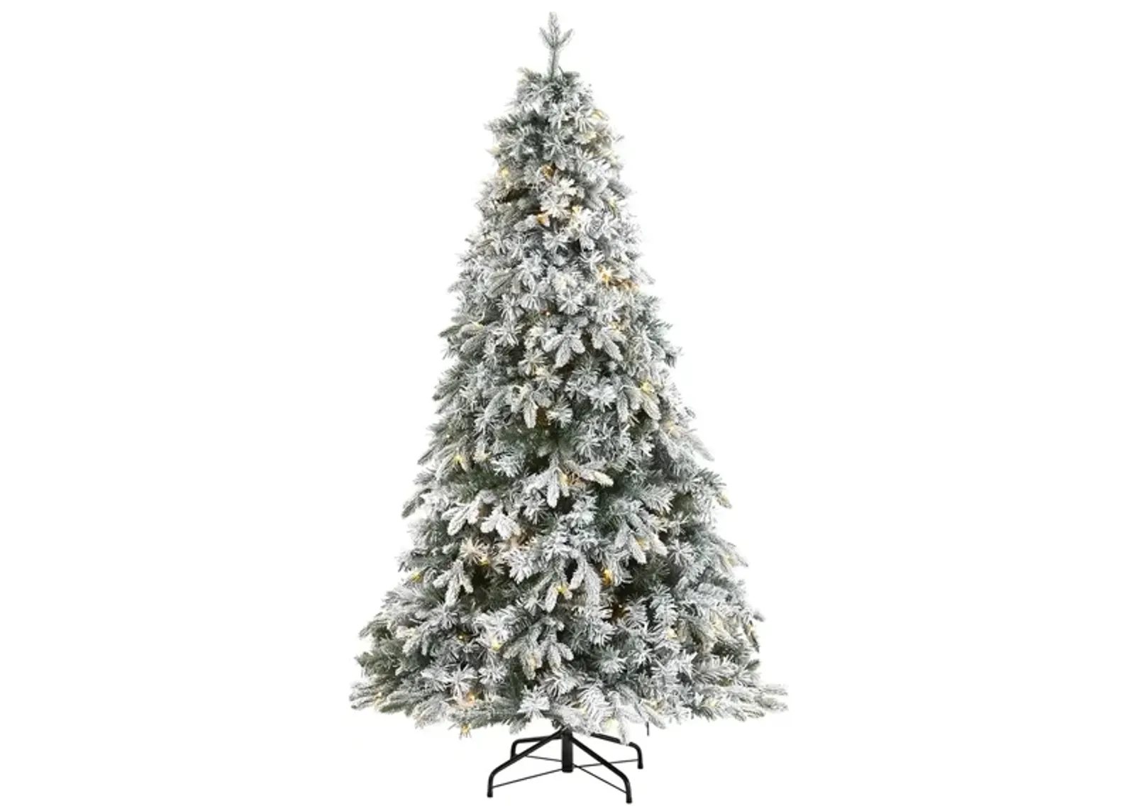 5ft. Pre-Lit Flocked Vermont Mixed Pine Artificial Christmas Tree in Green by Bellanest