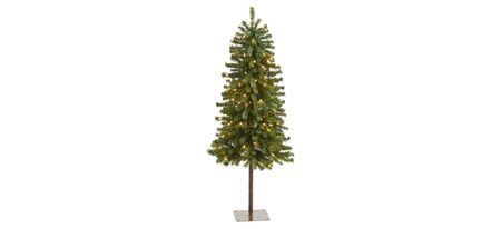 4ft. Pre-Lit Alpine Artificial Christmas Tree in Green by Bellanest