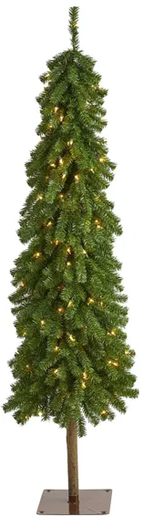 5ft. Pre-Lit Alpine Artificial Christmas Tree in Green by Bellanest