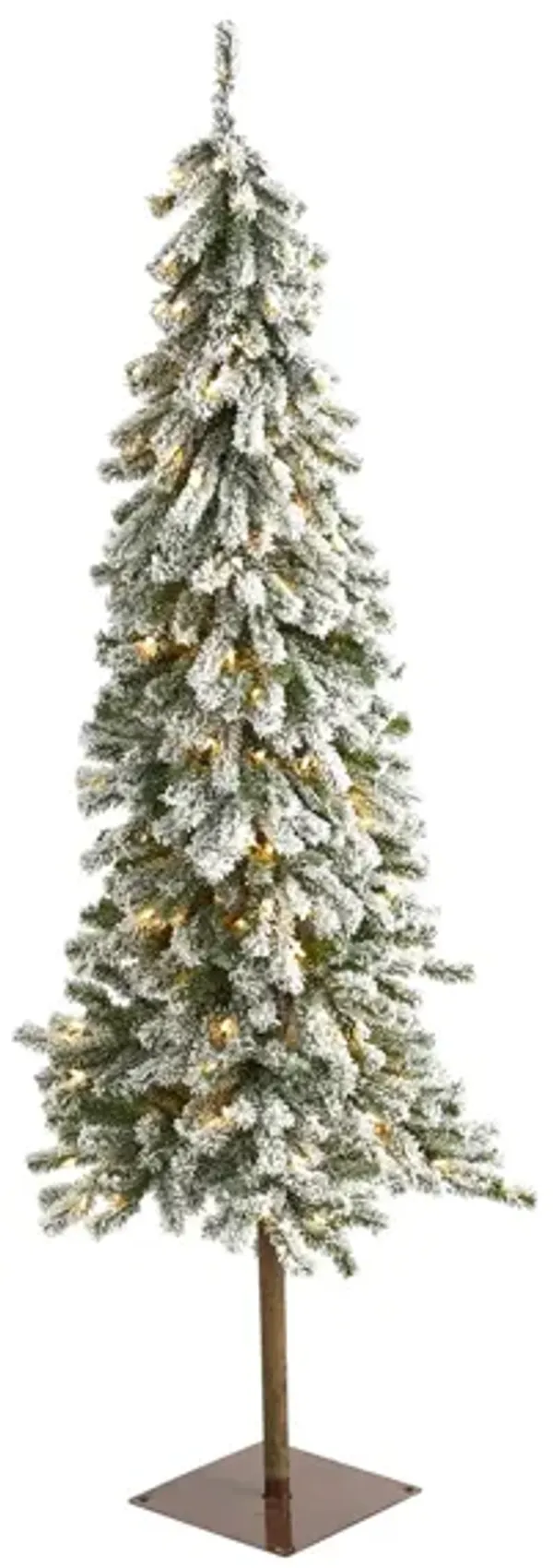 6ft. Pre-Lit Flocked Alpine Artificial Christmas Tree