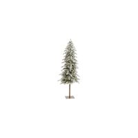 6.5ft. Pre-Lit Flocked Washington Alpine Artificial Christmas Tree in Green by Bellanest