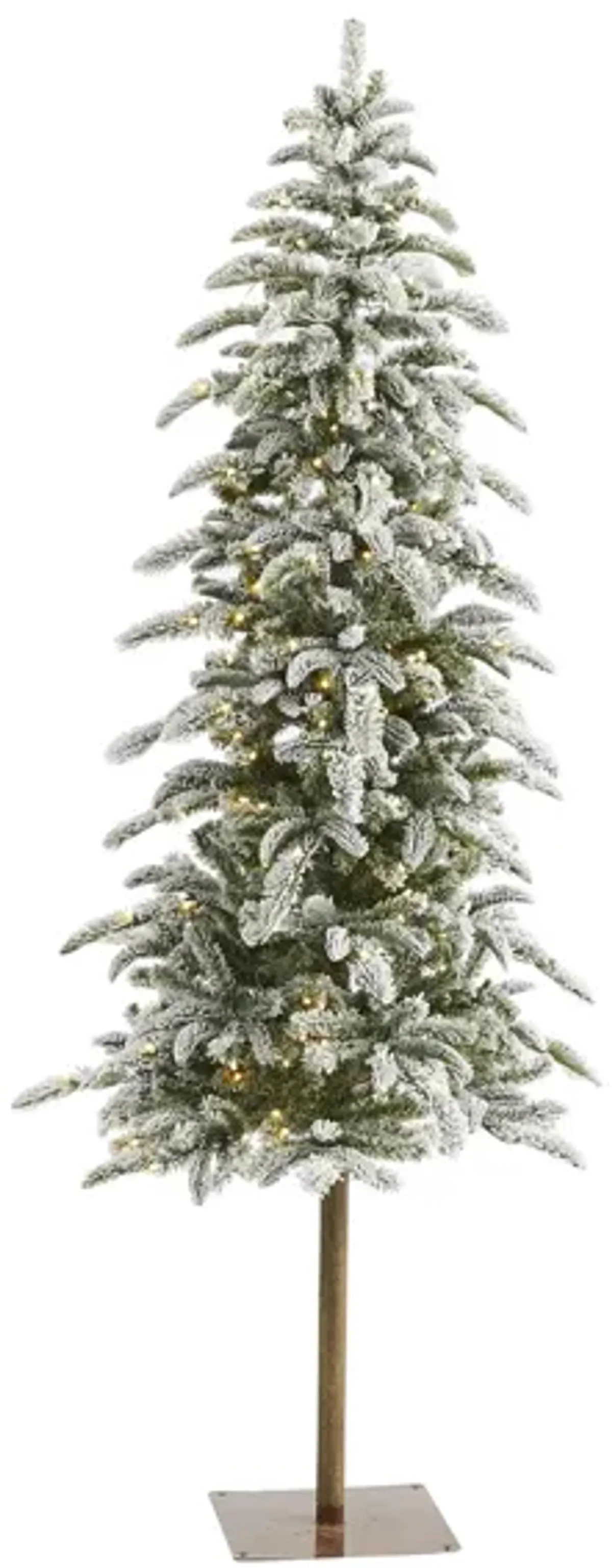 6.5ft. Pre-Lit Flocked Washington Alpine Artificial Christmas Tree