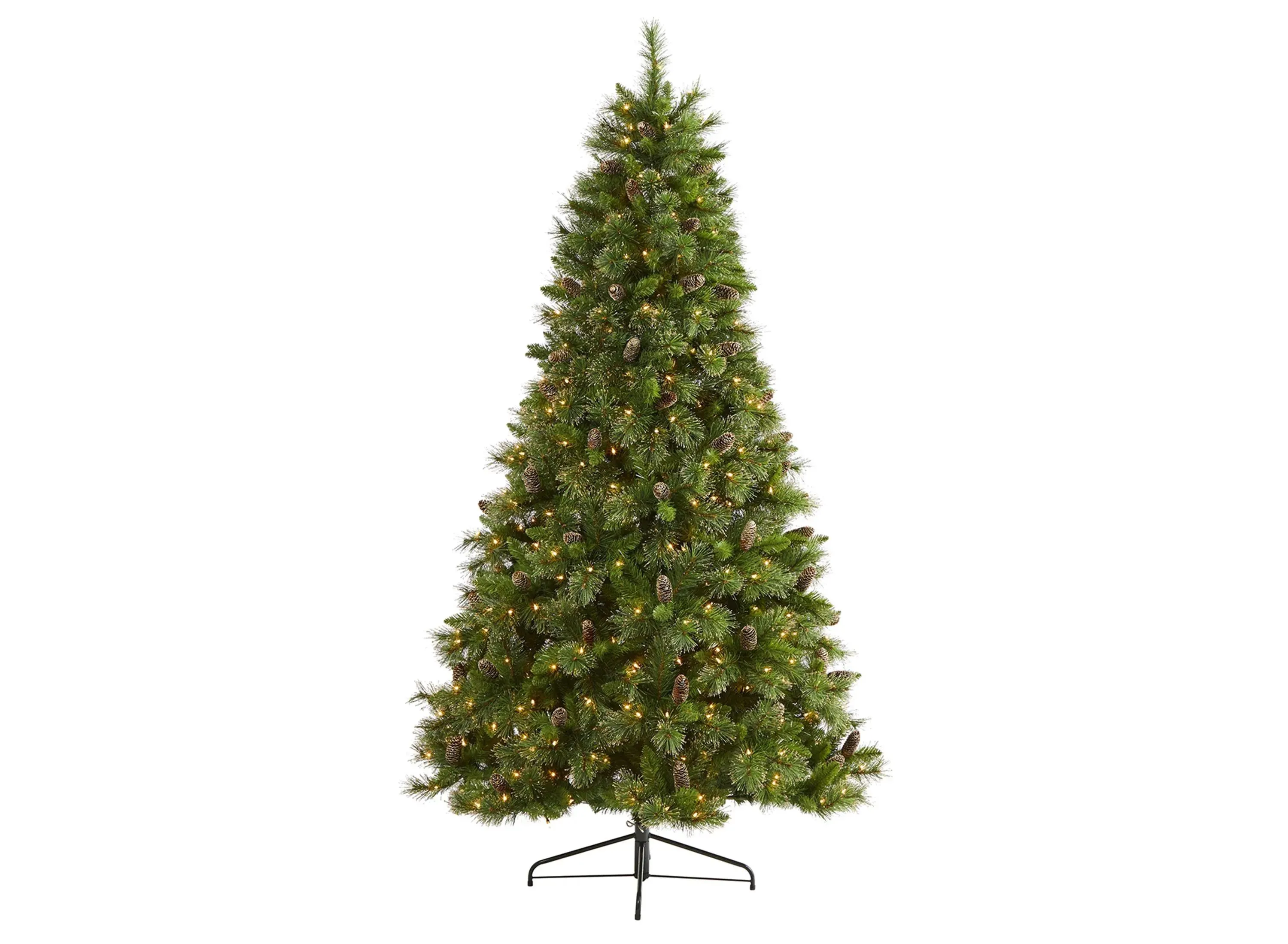 7.5ft. Pre-Lit Golden Tip Washington Pine Artificial Christmas Tree in Green by Bellanest