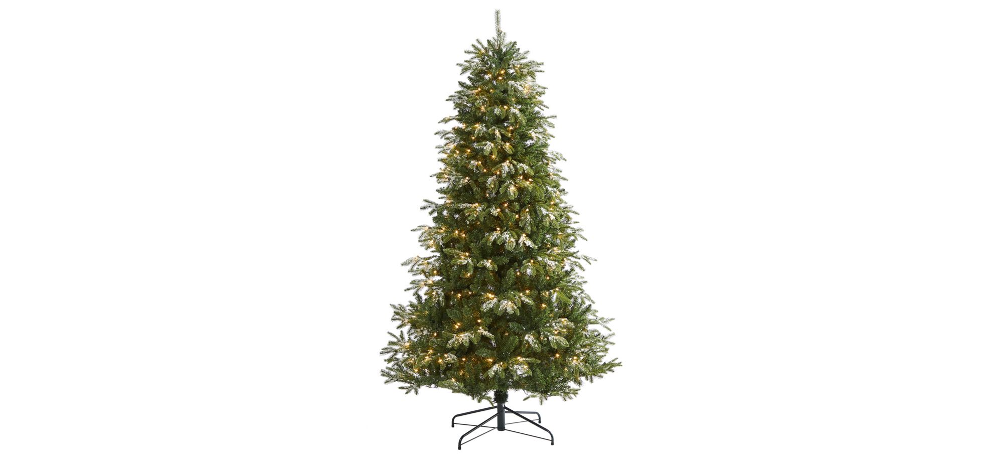 7ft. Pre-Lit Snowed Grand Teton Artificial Christmas Tree in Green by Bellanest