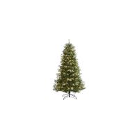 6ft. Snowed French Alps Mountain Pine Artificial Christmas Tree in Green by Bellanest