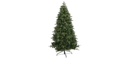 6ft. Pre-Lit Grand Teton Spruce Flat Back Artificial Christmas Tree in Green by Bellanest