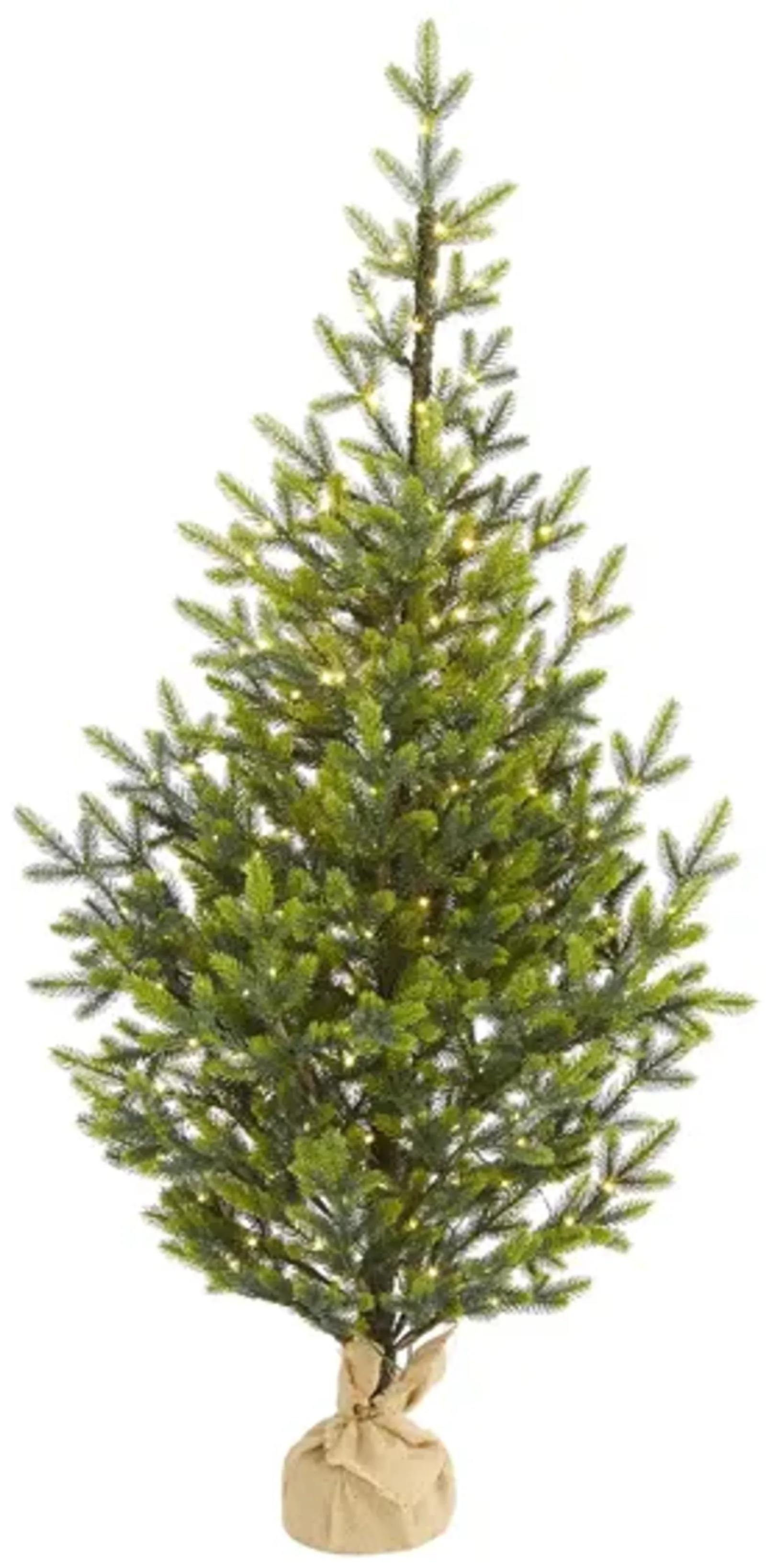 5ft. Pre-Lit Fraser Fir "Natural Look" Artificial Christmas Tree w/ Burlap Planter