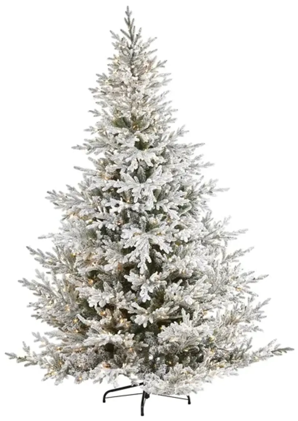 8ft. Pre-Lit Flocked Fraser Fir Artificial Christmas Tree