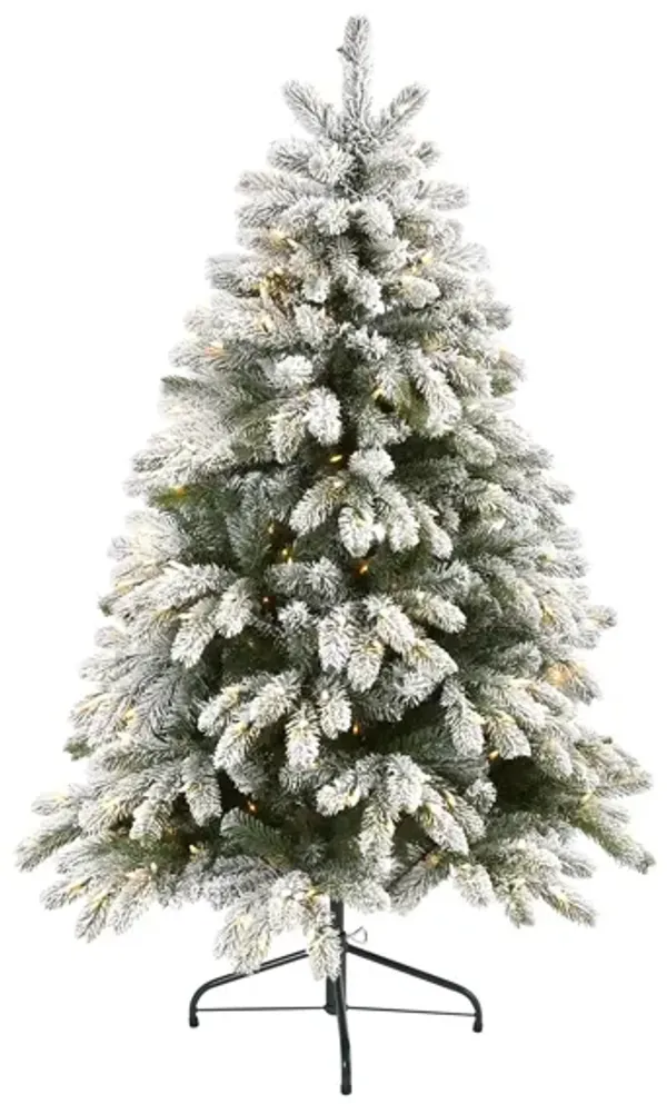 5ft. Pre-Lit Flocked South Carolina Spruce Artificial Christmas Tree