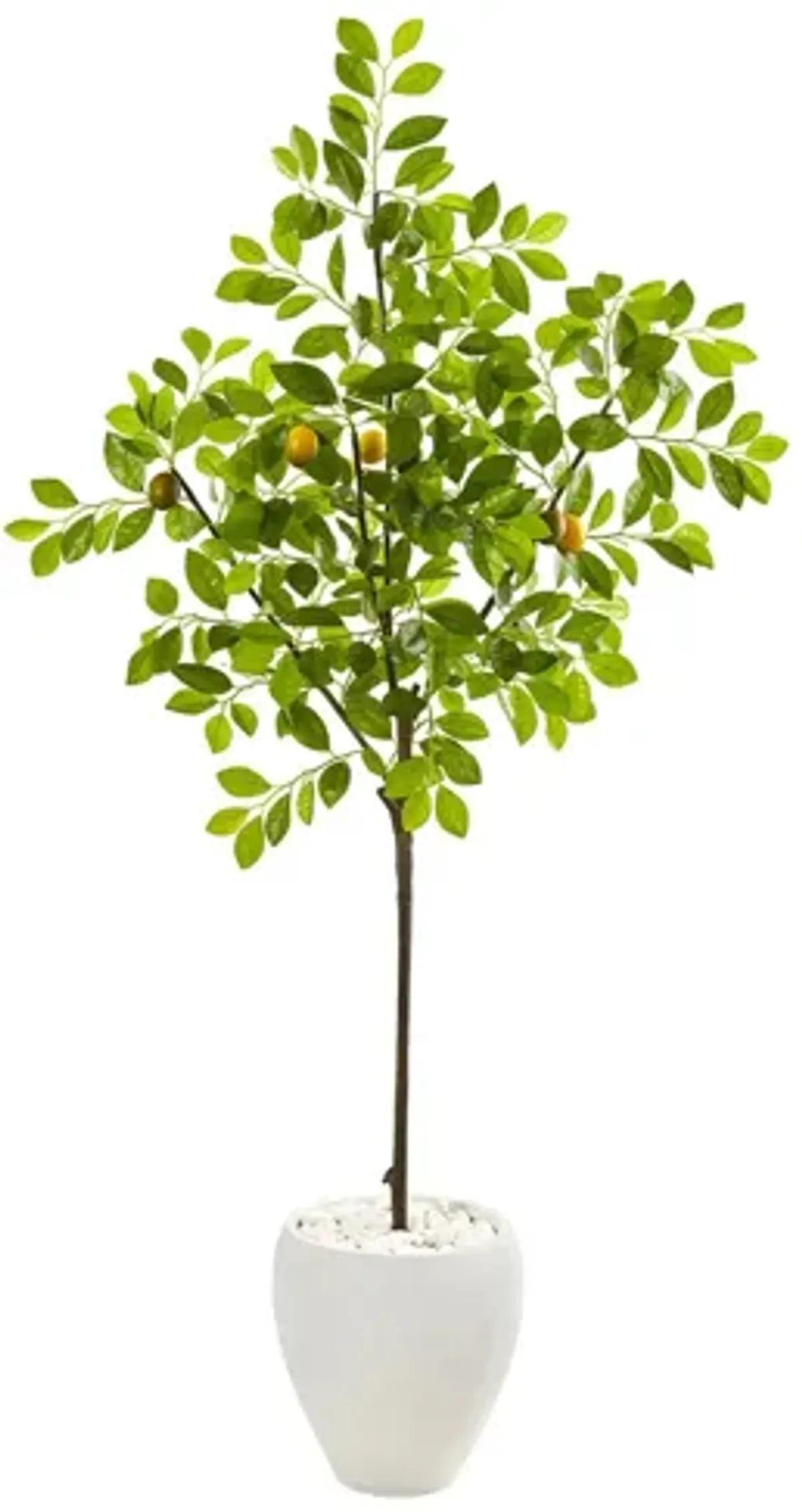 68in. Lemon Artificial Tree in White Planter in Green by Bellanest