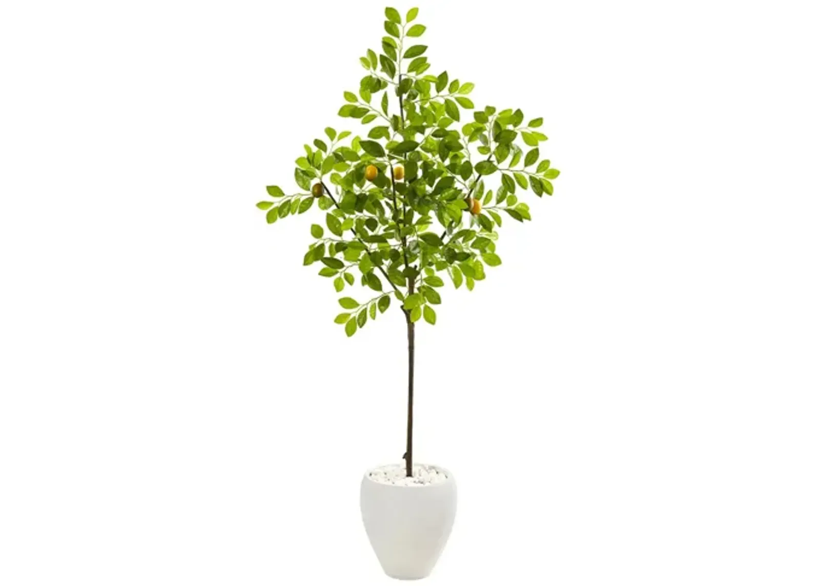 68in. Lemon Artificial Tree in White Planter in Green by Bellanest