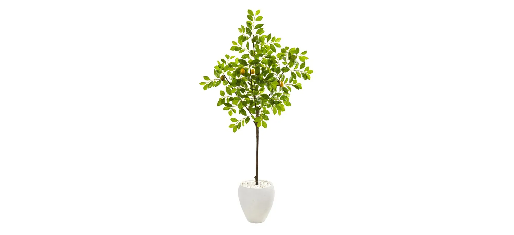 68in. Lemon Artificial Tree in White Planter in Green by Bellanest