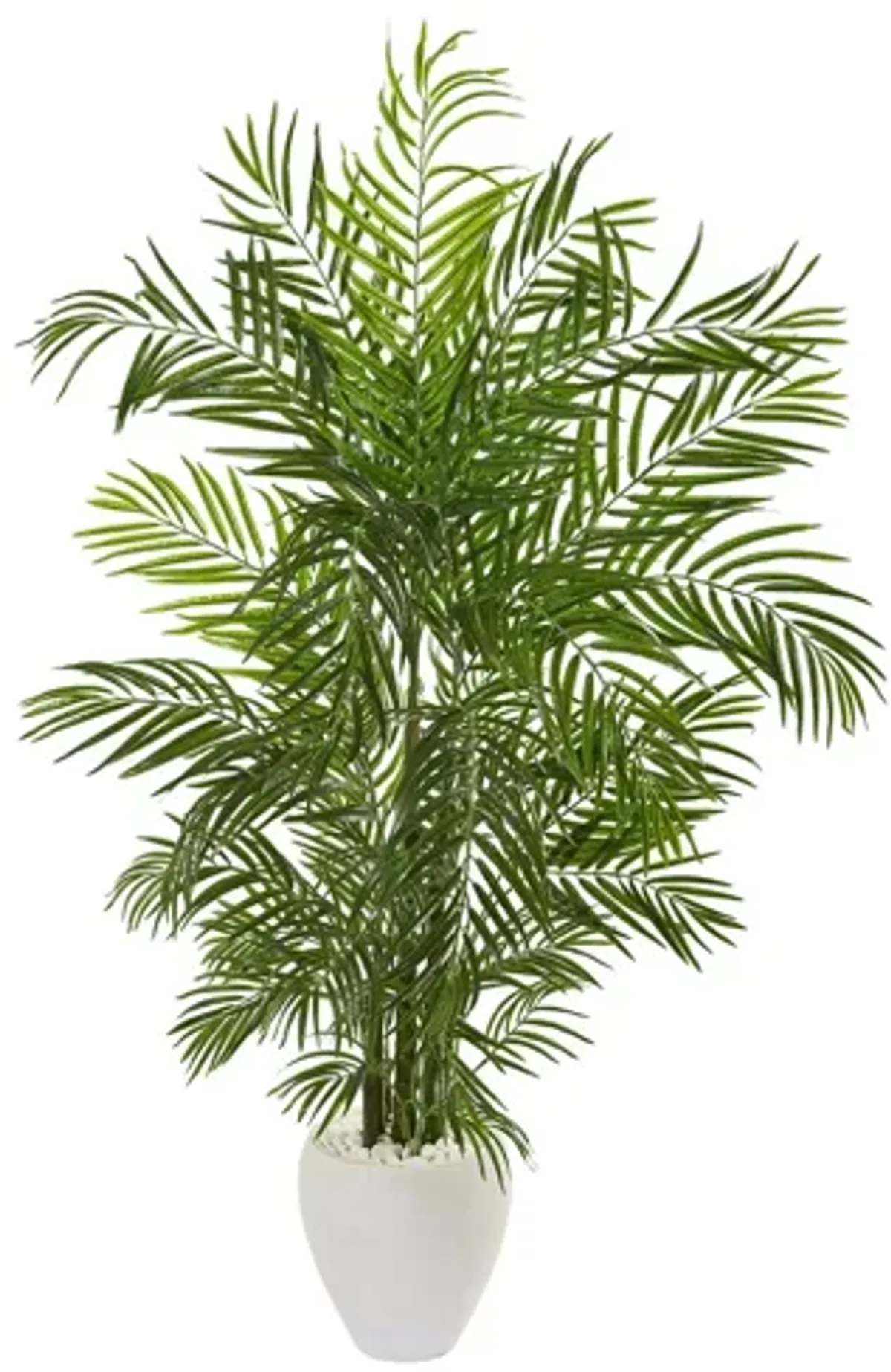 Areca Palm Artificial Tree in White Planter (Indoor/Outdoor) in Green by Bellanest