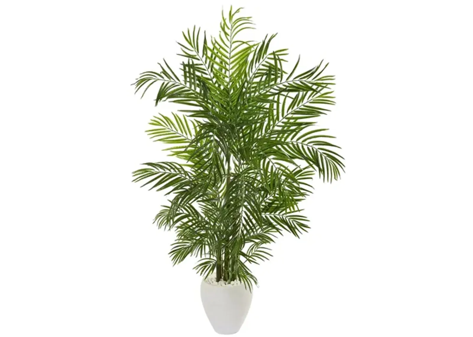 Areca Palm Artificial Tree in White Planter (Indoor/Outdoor) in Green by Bellanest